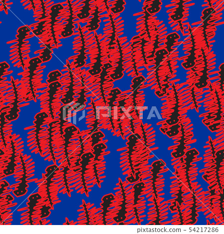 Red Outline Lizards Seamless Pattern - Stock Illustration [54217286 ...