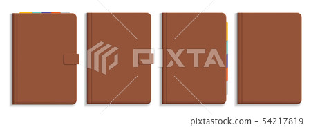 Set of vector illustrations of brown leather diary Set of vector illustrations of brown leather diary 54217819