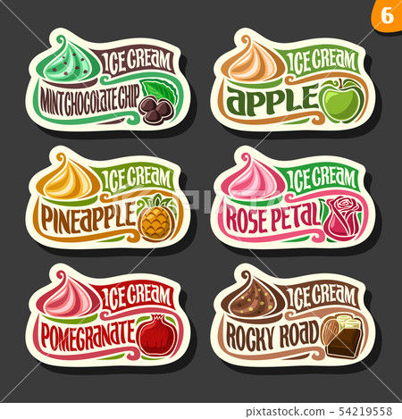 Vector set of fruit Ice Cream 54219558