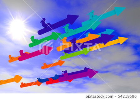 Colorful People On The Arrow 54219596