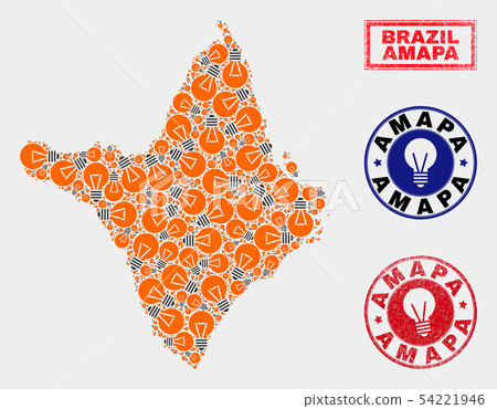 Energy Lamp Mosaic Amapa State Map and Scratched Seals Energy Lamp Mosaic Amapa State Map and Scratched Seals 54221946