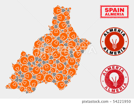 Electrical Lamp Collage Almeria Province Map and Distress Seals Electrical Lamp Collage Almeria Province Map and Distress Seals 54221950