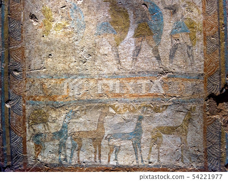 Ancient Greek fresco background 54221977