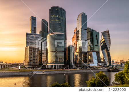 Moscow-City skyscrapers at sunset, Russia Moscow-City skyscrapers at sunset, Russia 54222000