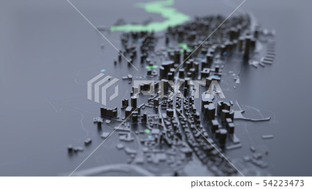 3D futuristic city architecture 3D futuristic city architecture 54223473