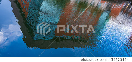 Colourful abstract patterns Building reflections 54223564