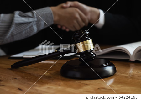 Business confident handshake and business people Business confident handshake and business people 54224163