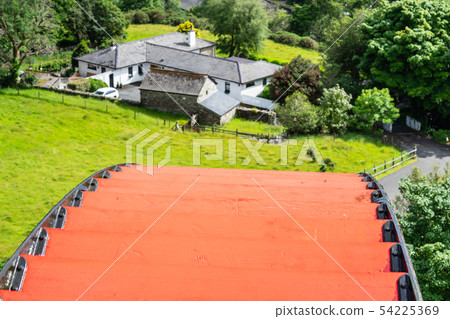 The Laxey Wheel also known as Lady Isabella is built into the hillside above the village of Laxey in 54225369