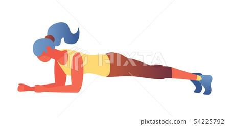 Vector isolated on white woman character doing 54225792