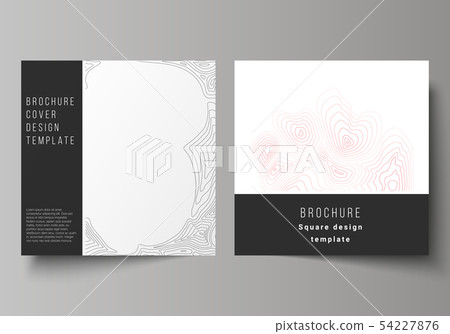 The minimal vector illustration of editable layout of two square format covers design templates for 54227876