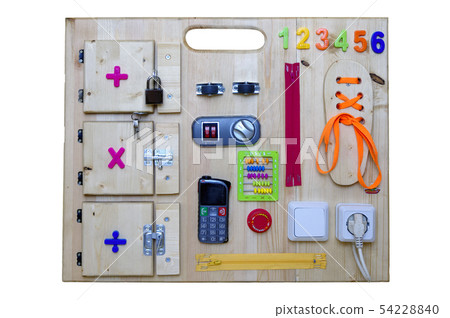 colorful busy board as best toy for kids 54228840