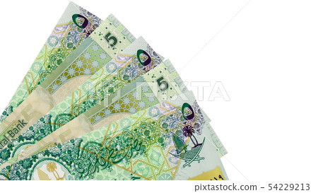 Corner of Qatar 5 riyals Banknotes. Corner of Qatar 5 riyals Banknotes. 54229213