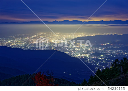 從Oiso和南阿爾卑斯山看到的甲府盆地的夜景 54230135