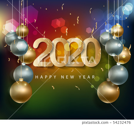 Happy New Year 2020, merry christmas. Happy New Year 2020, merry christmas. 54232476
