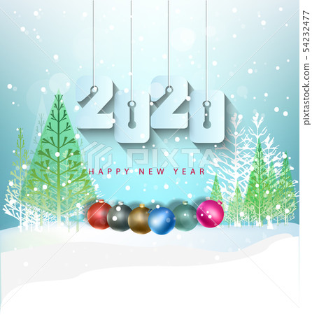 Happy New Year 2020, merry christmas. Happy New Year 2020, merry christmas. 54232477