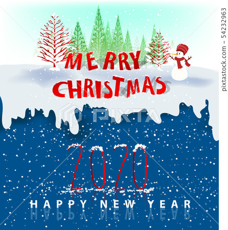 Happy New Year 2020, merry christmas.  54232963