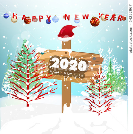 Happy New Year 2020, merry christmas. Happy New Year 2020, merry christmas. 54232967
