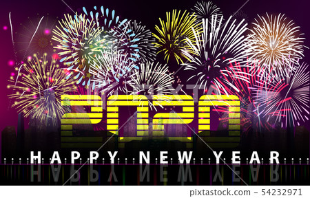 Happy New Year 2020, merry christmas. Happy New Year 2020, merry christmas. 54232971