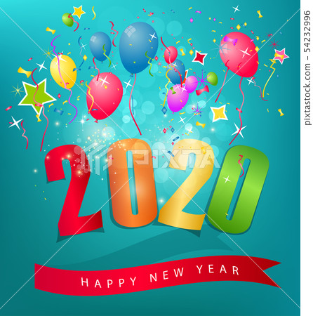 Happy New Year 2020, merry christmas. Happy New Year 2020, merry christmas. 54232996