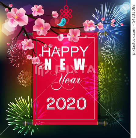Happy New Year 2020, merry christmas.  54233068
