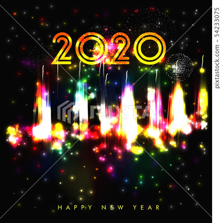 Happy New Year 2020, merry christmas.  54233075