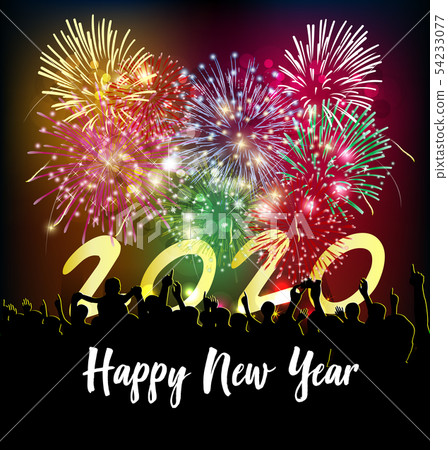 Happy New Year 2020, merry christmas.  54233077