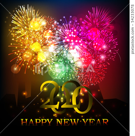 Happy New Year 2020, merry christmas. Happy New Year 2020, merry christmas. 54233078