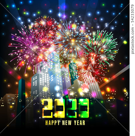 Happy New Year 2020, merry christmas. Happy New Year 2020, merry christmas. 54233079