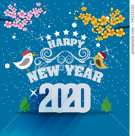Happy New Year 2020, merry christmas. Happy New Year 2020, merry christmas. 54233102