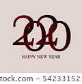 Happy New Year 2020, merry christmas.  54233152