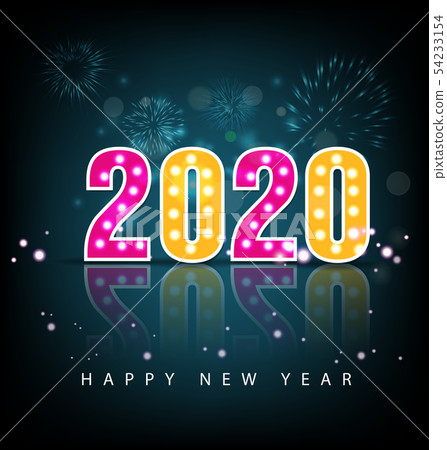 Happy New Year 2020, merry christmas. Happy New Year 2020, merry christmas. 54233154