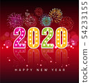 Happy New Year 2020, merry christmas.  54233155