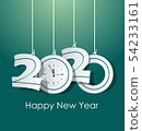 Happy New Year 2020, merry christmas.  54233161