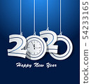 Happy New Year 2020, merry christmas.  54233165
