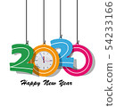Happy New Year 2020, merry christmas.  54233166