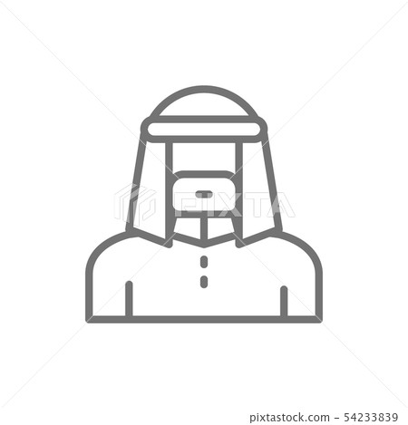 Arabian man in traditional national dress, bedouin line icon. 54233839