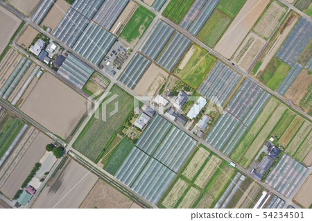 Agricultural area of plowed land 54234501