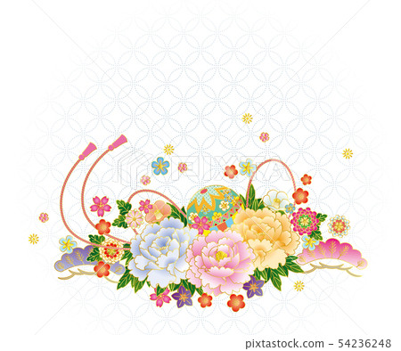 日本式花和景泰藍背景材料也corel凹道例證向量 54236248