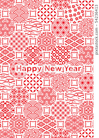New Year's card Japanese style background Traditional pattern 54236413
