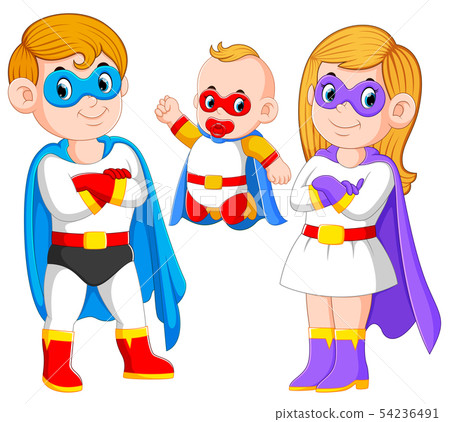 the posing of the superheroes family the posing of the superheroes family 54236491