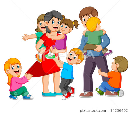 the parents are playing with their children the parents are playing with their children 54236492