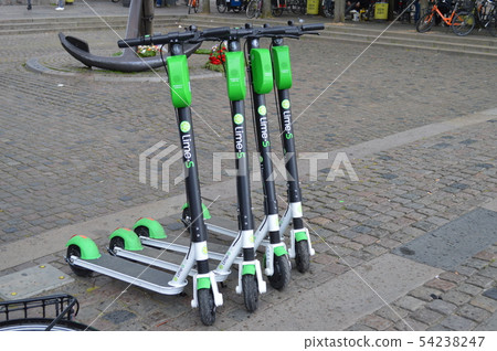 Electric kickboard parked in Copenhagen, Denmark 54238247