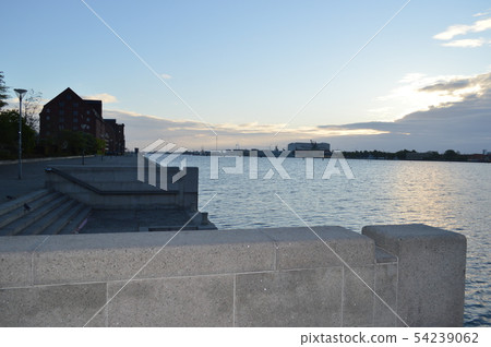 Denmark, Copenhagen, waterfront morning Denmark, Copenhagen, waterfront morning 54239062