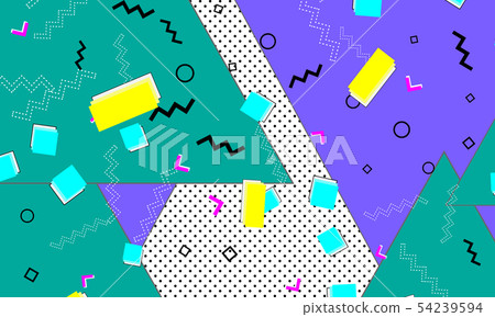 Pop art color background. Memphis pattern 54239594