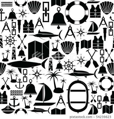 nautical seamless pattern background icon. - Stock Illustration ...