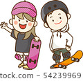 Kid enjoying skateboard 54239969