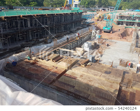 Building basement under construction Building basement under construction 54240124