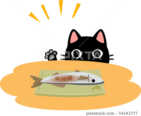 瞄準魚的貓在餐桌上 瞄準魚的貓在餐桌上 54241777