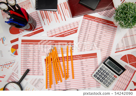 Business reports, data tables and charts - 54242090