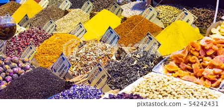 Asian spices and tea on Grand Bazaar Istanbul Turkey 54242431